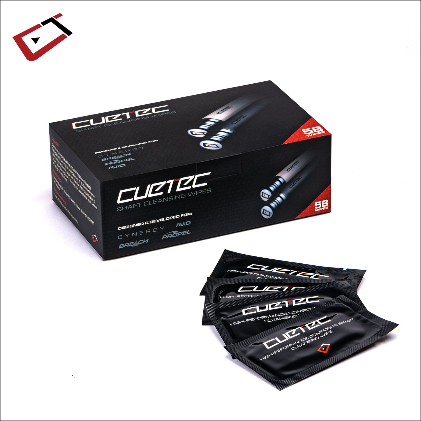 Cuetec Shaft Cleansing Wipes (58CT)